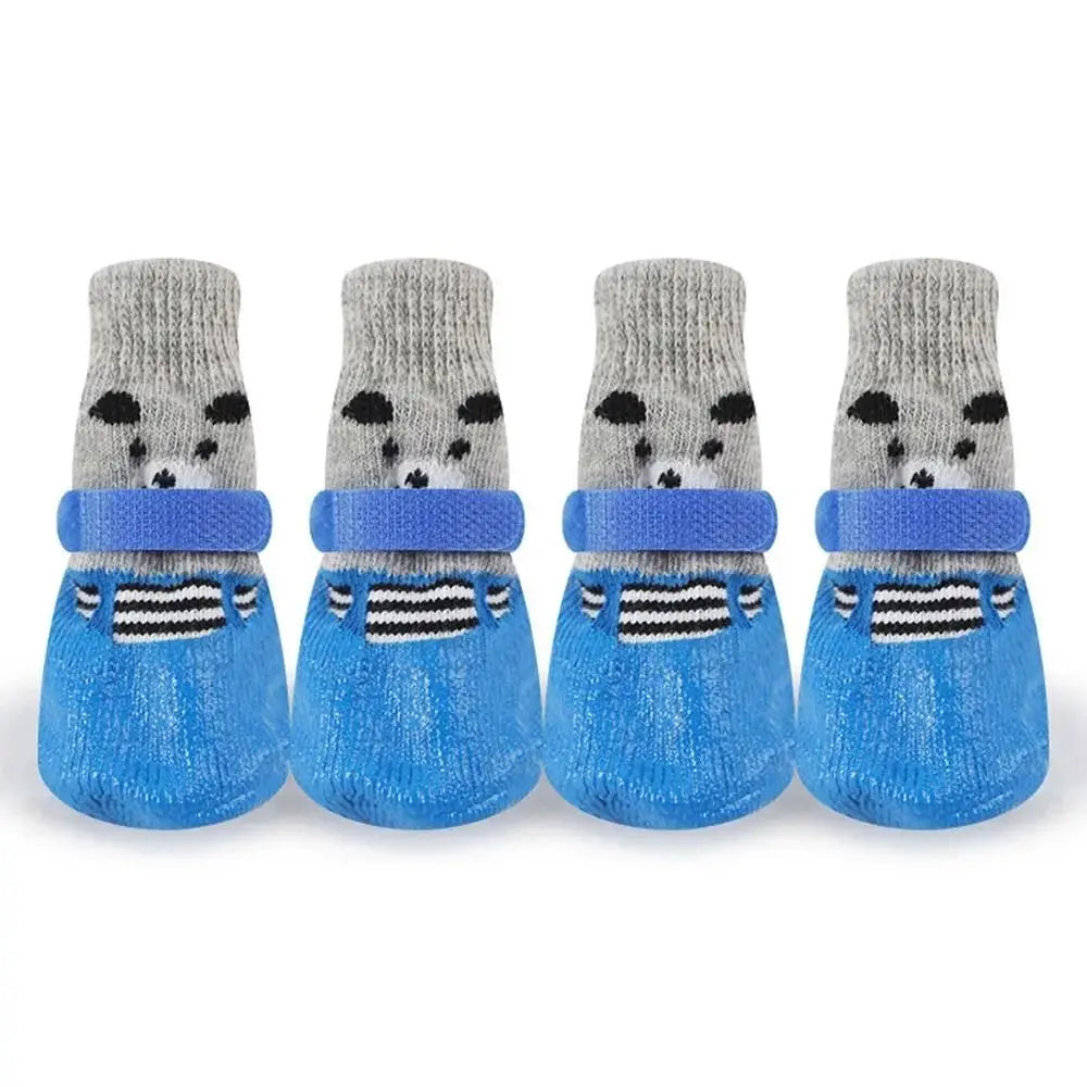 2-Pair Dog Sock Shoes - Waterproof Knit Boots with Anti-Slip Soles