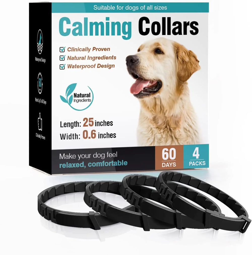 3-Pack Calming Collars for Dogs & Cats - 30 Day Pheromone Anxiety Relief