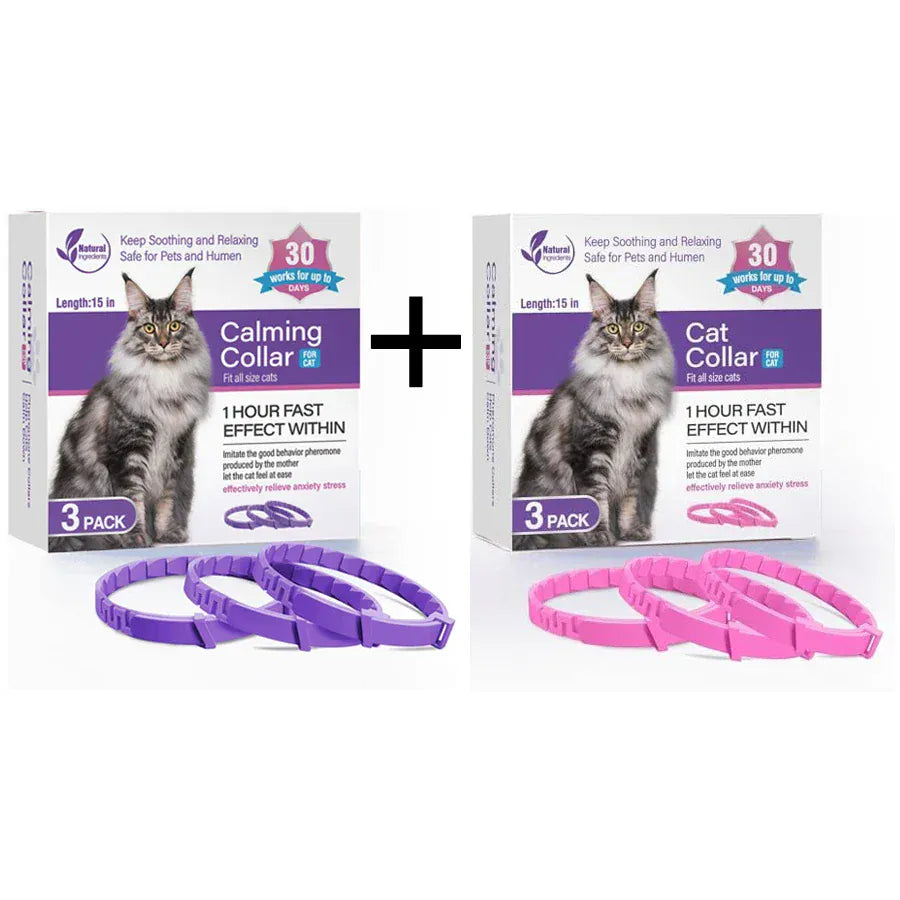 3-Pack Calming Collars for Dogs & Cats - 30 Day Pheromone Anxiety Relief