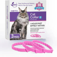 3-Pack Calming Collars for Dogs & Cats - 30 Day Pheromone Anxiety Relief
