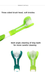 3-Sided Pet Toothbrush | Dog & Cat Dental Care | Tartar & Bad Breath Remover