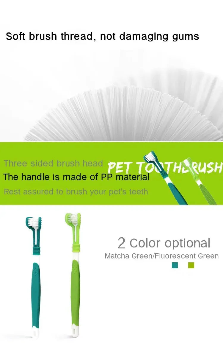 3-Sided Pet Toothbrush | Dog & Cat Dental Care | Tartar & Bad Breath Remover