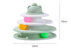 4-Level Cat Tower Toy - Interactive Turntable Roller Ball Track Puzzle Game