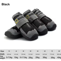 4-Pack Dog Boots - Waterproof Reflective Shoes for Medium Large Dogs