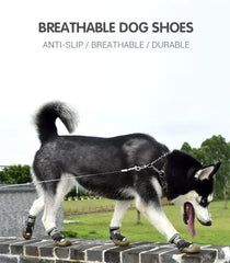 4-Pack Dog Boots - Waterproof Reflective Shoes for Medium Large Dogs