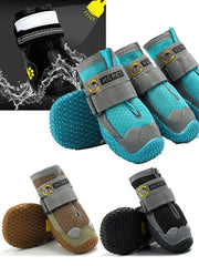 4-Pack Dog Boots - Waterproof Reflective Shoes for Medium Large Dogs