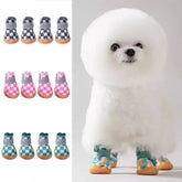 4-Pack Pet Dog Shoes - Breathable Anti-Skid Dog Boots with Hollow Design, Wear-Resistant Puppy Paw Protectors for All Seasons