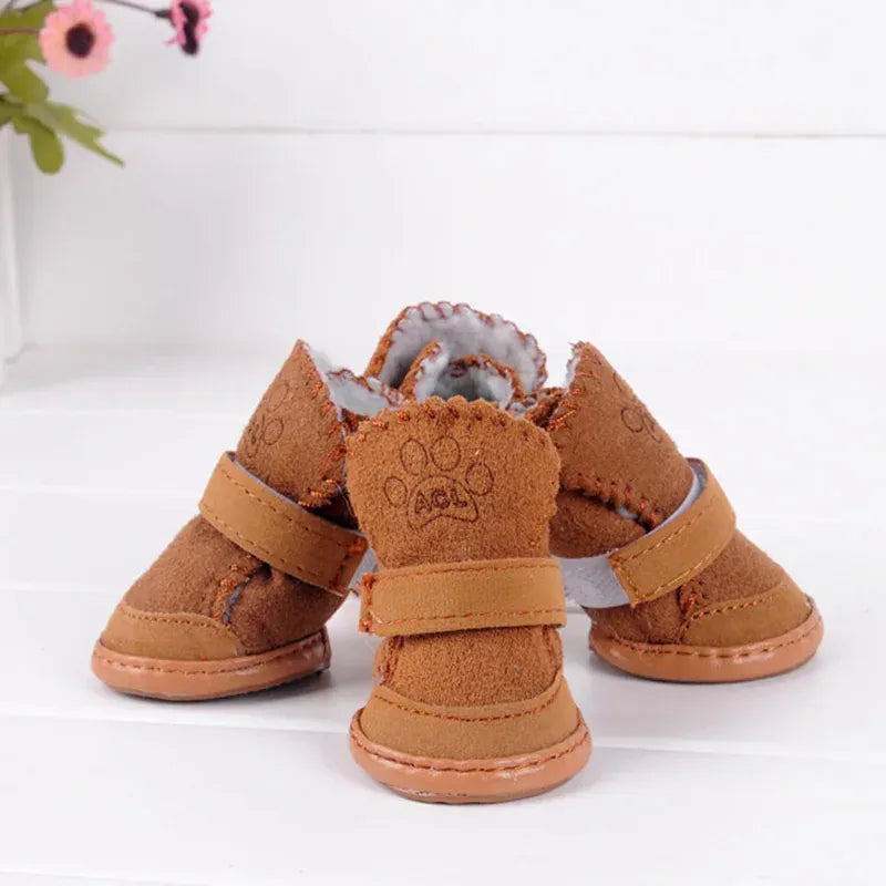 4-Pack Winter Dog Boots - Waterproof Anti-Slip Shoes for Small Medium Dogs