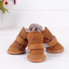 4-Pack Winter Dog Boots - Waterproof Anti-Slip Shoes for Small Medium Dogs