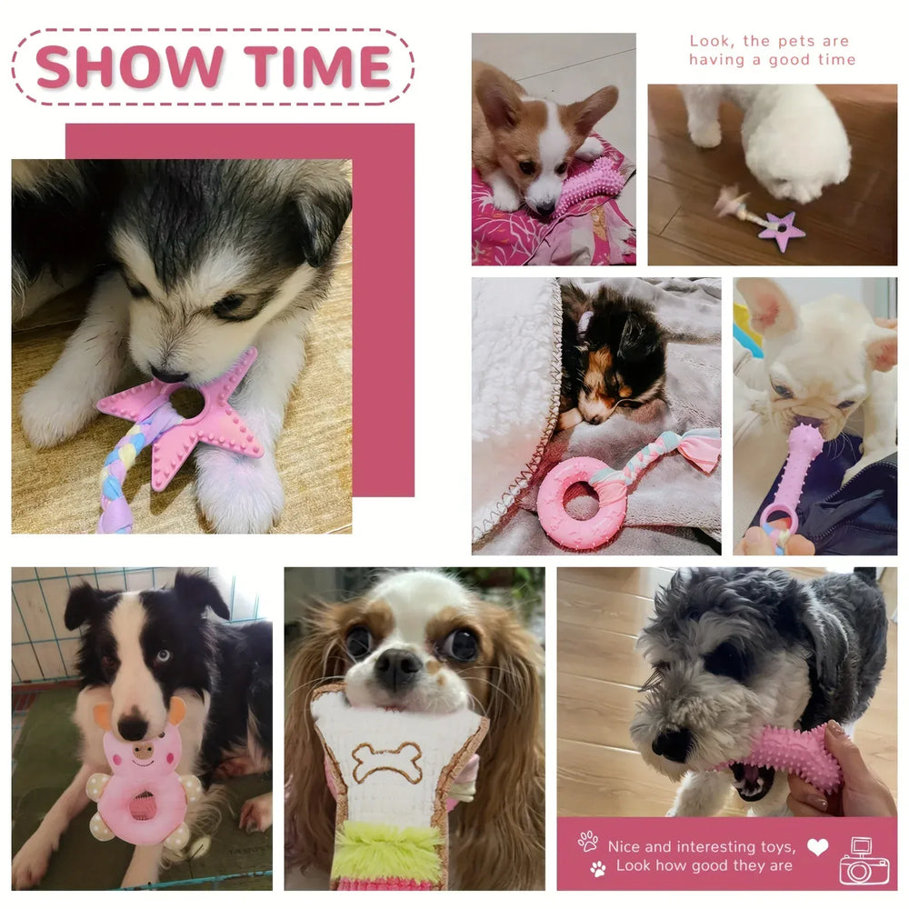 6-Piece Puppy Chew Toy Set - Interactive Dental Teething Toys for Small Dogs