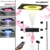 Luxury Bluetooth Concealed Ceiling Shower System with Led Lights and Thermostat Modern Bathroom Hidden Faucet with Body Jet