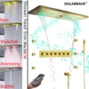 Luxury Bluetooth Concealed Ceiling Shower System with Led Lights and Thermostat Modern Bathroom Hidden Faucet with Body Jet