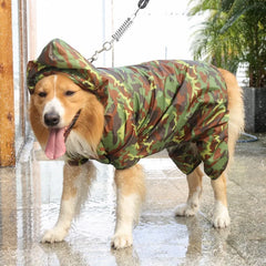 2022 Hot Sale Large Camouflage Pet Clothes Hoodie – Comfortable, Waterproof Dog Raincoat, All-Season