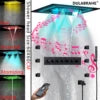 Luxury Bluetooth Concealed Ceiling Shower System with Led Lights and Thermostat Modern Bathroom Hidden Faucet with Body Jet