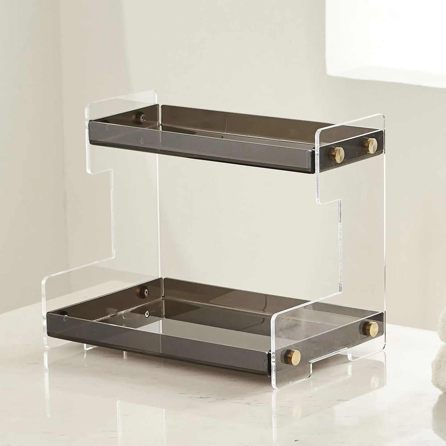 Bathroom Counter Organizer 2-Tier Bathroom Organizer Countertop Cosmetics Organizer Vanity Storage Shelf Rack