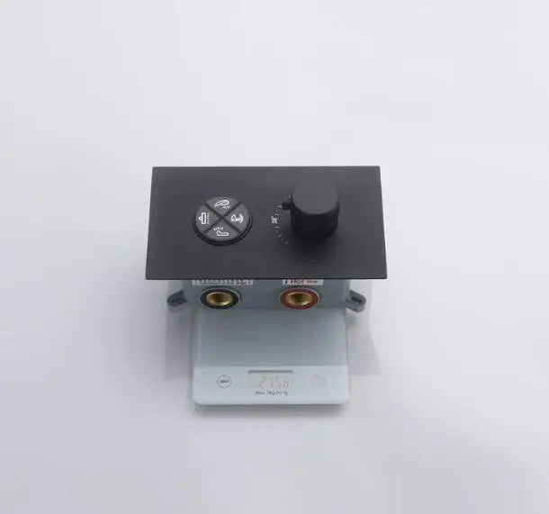 400*400 mm Square Shape Black Concealed Ceiling Rainfall Shower System with 4 Ways Waterfall Rainfall Shower Faucet Set