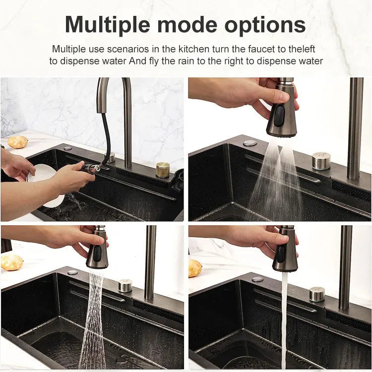 Multifunctional Waterfall Resistant Stainless Steel Large Single Sink Kitchen Sink