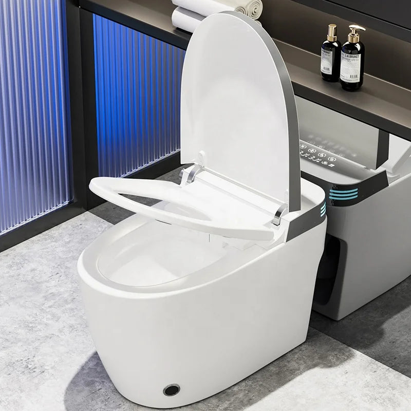 New Modern Automatic Sanitary Ware Auto Open Flush Intelligent Wc Commode Bidet Toilet P Trap Bathroom Wc Smart Toilet