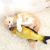 Pet Soft Plush 3D Flippity Fish Shape Cat Toy Interactive Fish Playing Toy for Pet