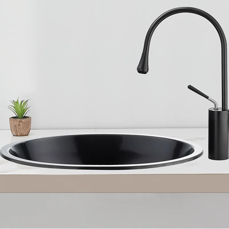 Modern Single-Hole Faucet Mount Pop-up Drain Combo Stainless Steel Art Basin Vanity Sink Drainer for Bathroom Bathroom