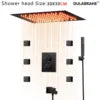Luxury Bluetooth Concealed Ceiling Shower System with Led Lights and Thermostat Modern Bathroom Hidden Faucet with Body Jet