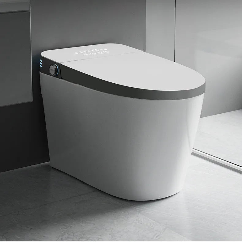 Bathroom Tankless Smart Toilet Foot Touching Lid Opening Toilet Auto Lid Closing Flushing Toilet