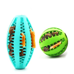 Manufacturer Wholesale Multi-colors Oval Rubber Pet Dog Feeder Lead Food Ball Interactive Toys