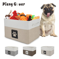 Pet Toy Storage Basket Foldable Paw Dog Cat Clothes Box Accessories Organize Bin