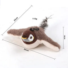 Pet USB Rechargeable Cat Interactive Toys Catnip Electric Pat Bird (with Catnip) Dog Cats Touch-Activated Squeaky Plush Hot Toy