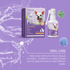 Pet Oral Cleaning Spray 50ml Dogs Cats Teeth Clean Deodorant Prevent Calculus Remove Kitten Bad Breath Mouth Fresh Pet Supplies