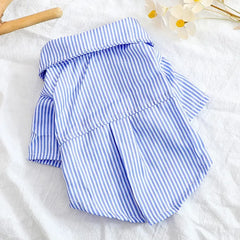 Fashion Pet Dog Clothes Bowknot Striped Shirts for Cat Dogs Cosplay Clothing Thin Summer Pet Costume Chihuahua Pet Supplies