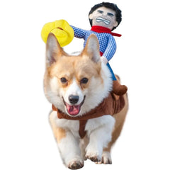 Dog Horse Saddle Costume Cowboy Pet Costume For Funny Halloween Creative Dog Cat Costume Clothes Fits Puppy Medium Dog Kitten