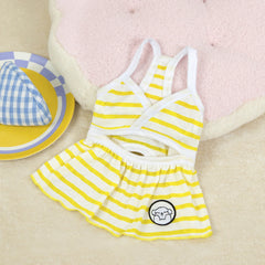 Spring Summer Thin Strips Bikini Skirt for Small Medium Dogs Girl Kitten Sunscreen Pet French Bulldog Sexy Puppy Summer Dresses