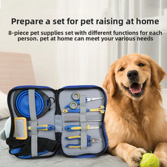 Pet Dog Cat Grooming Products Knotting Comb Straight Comb Nail Clipper File Hair Trimmer Hair Removal Comb Cleaning Beauty Set