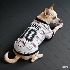 2025 Doggy Pet Clothing Pet Accessories Breathable Cool and Comfortable Kitty Cat Pattern T-Shirt Small Dog Breed Dog-King