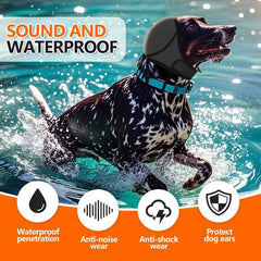 Waterproof Noise Cancelling Dog Ear Muffs for Swimming & Grooming - Calming Hood To Relieve Pet Anxiety & Prevent Shock