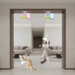 Pet Stress Relief Toys for Cats, Rechargeable Interactive Hanging Door Cat Toy, Automatic Electric Flying Bird Cat Toy for Hunt