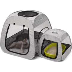 Tenrai Portable Cat Playpen, Trapezoidal Design for Better Standing, Foldable Pet Tent for Indoor and Outdoor Use of Kitten and