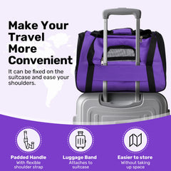 Dog Carrier for Small, Medium Pet Carriers Up to 15Lbs Cat Carrier Soft-Sided Puppy Cat Bag Portable Foldable Airline Approved