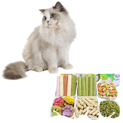 Chicken Cat Grass Milk Stick, Cat Treats for Hairball Support and Teeth Cleaning, Chicken Flavored Hairball Treats for Cats