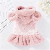 Heart Print Dog Down Jacket Winter Warm Dog Cotton Dress Luxury Puppy Coat Cute Soft Cat Jacket Coat Pet Dress Chihuahua Outfits