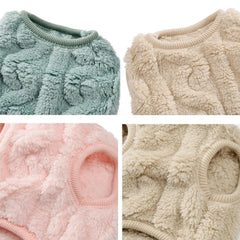 Fleece Warm Dog Cloth Sleeveless Soft Cozy Plush Vest Puppy Winter Overall for Small Medium Pet Sweatshirt for Dog and Cat