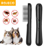 ROJECO Electric Flea Comb Anti Lice Grabber Brush Flea Removal Brush Multifunctional Comb Pet Dog Cat Hair Cleaner Accessories