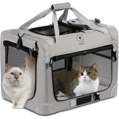 Extra Large Cat Carrier for 2 Cats, Portable Soft Sided Large Pet Carrier for Traveling, Indoor and Outdoor Uses, 24×16×16