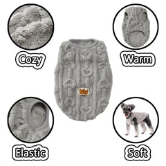 Fleece Warm Dog Cloth Sleeveless Soft Cozy Plush Vest Puppy Winter Overall for Small Medium Pet Sweatshirt for Dog and Cat