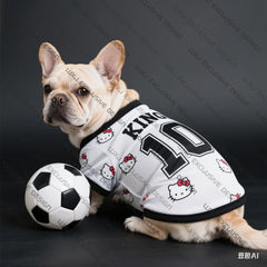 2025 Doggy Pet Clothing Pet Accessories Breathable Cool and Comfortable Kitty Cat Pattern T-Shirt Small Dog Breed Dog-King