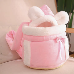 Pet Carrier Bag Cat Dogs Plush Backpack Outdoor Travel Walking Winter Warm Nest Kitten Puppy Hanging Chest Portable Carriers