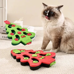 Rotating Bone & Sliding Module Pet Puzzle Toy, Anti-Slip Base, Mental Stimulation for Cats & Dogs, Green/Red