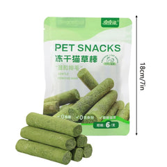 6/12/18pcs Cat Grass Teeth Grinding Stick Pet Snacks Cat Hair Cat Mild Baby Eat Ready Teeth Hairball Sticks Cleaning To Removal