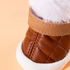 4pcs/set Pet Dog Shoes Winter Warm Shoes for Small Medium Dogs Anti-slip Puppy Rain Snow Boots Footwear Cat Dog Walking Sneakers
